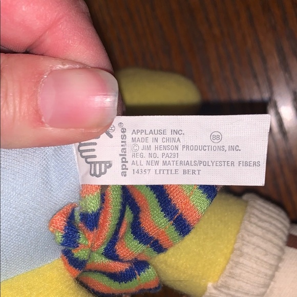 15” Vintage Little Bert Baby Sesame Street Plush Applause Inc Toy Jim Henson - Picture 5 of 6